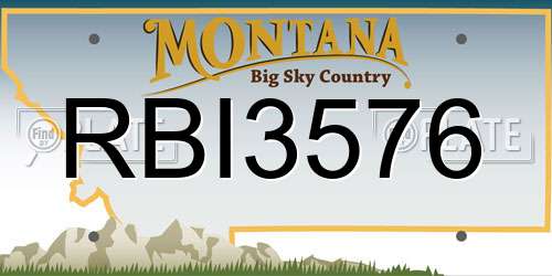 RBI3576 Montana License Plate