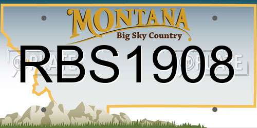 RBS1908 Montana License Plate