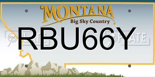 RBU66Y Montana License Plate