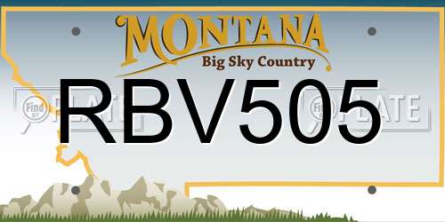 RBV505 Montana License Plate