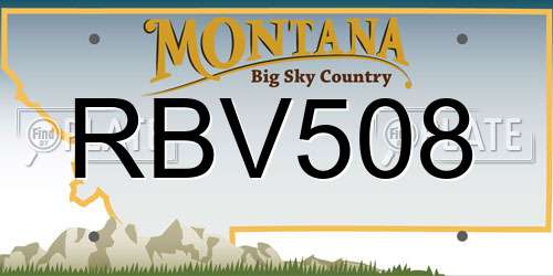 RBV508 Montana License Plate