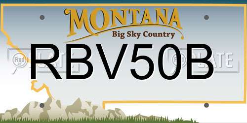 RBV50B Montana License Plate