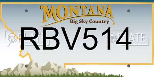 RBV514 Montana License Plate