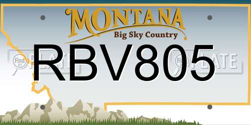 RBV805 Montana License Plate