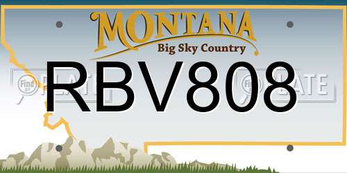 RBV808 Montana License Plate