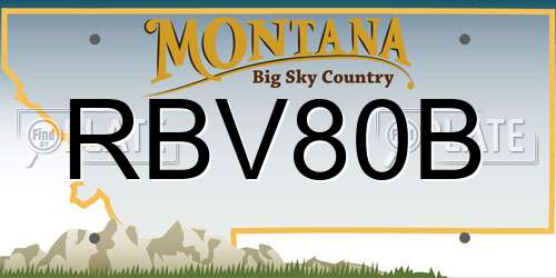 RBV80B Montana License Plate