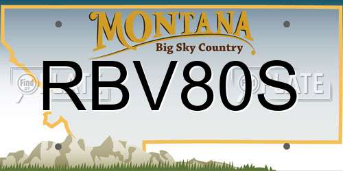 RBV80S Montana License Plate