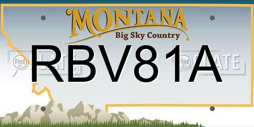 RBV81A Montana License Plate