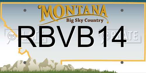 RBVB14 Montana License Plate