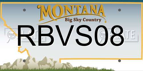 RBVS08 Montana License Plate