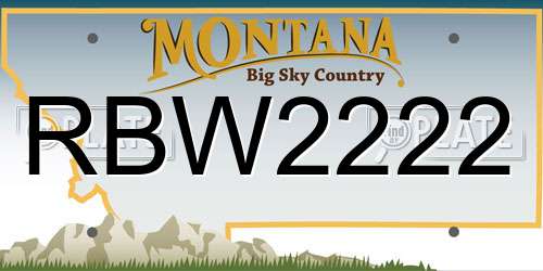 RBW2222 Montana License Plate