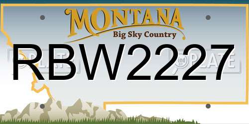 RBW2227 Montana License Plate