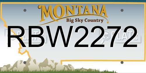 RBW2272 Montana License Plate