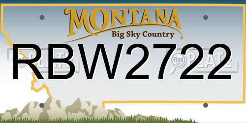 RBW2722 Montana License Plate