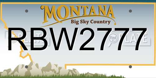 RBW2777 Montana License Plate