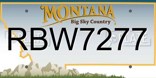 RBW7277 Montana License Plate
