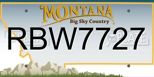 RBW7727 Montana License Plate