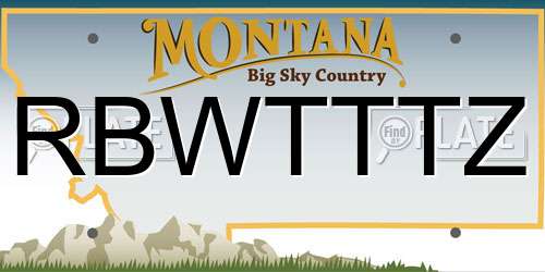 RBWTTTZ Montana License Plate