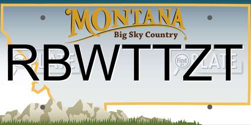 RBWTTZT Montana License Plate