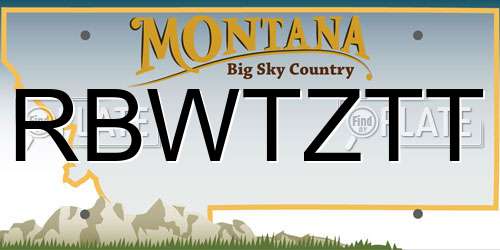 RBWTZTT Montana License Plate