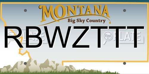 RBWZTTT Montana License Plate