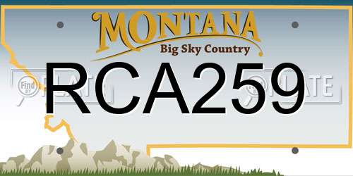 RCA259 Montana License Plate