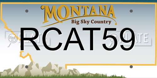 RCAT59 Montana License Plate