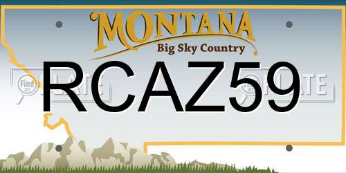 RCAZ59 Montana License Plate
