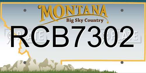 RCB7302 Montana License Plate