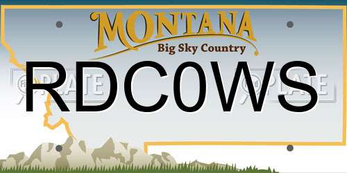 RDC0WS Montana License Plate