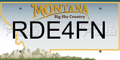 RDE4FN Montana License Plate
