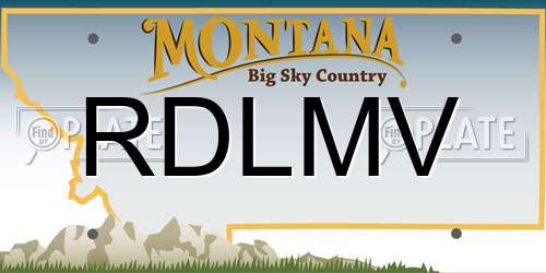 RDLMV Montana License Plate