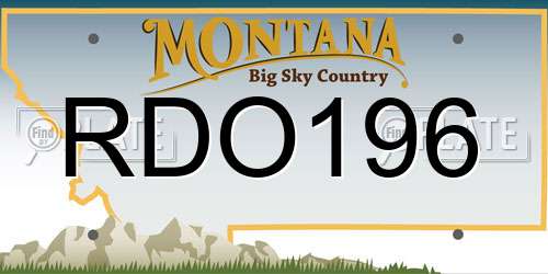 RDO196 Montana License Plate