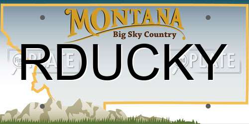 RDUCKY Montana License Plate