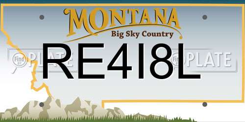 RE4I8L Montana License Plate