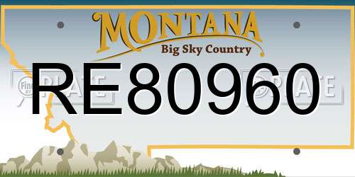 RE80960 Montana License Plate