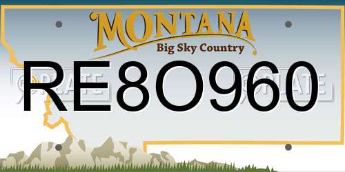 RE8O960 Montana License Plate