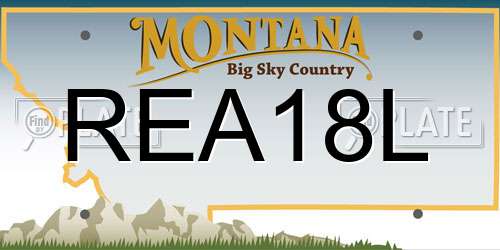 REA18L Montana License Plate