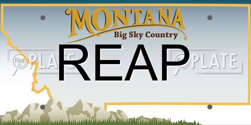 REAP Montana License Plate