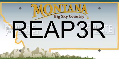 REAP3R Montana License Plate