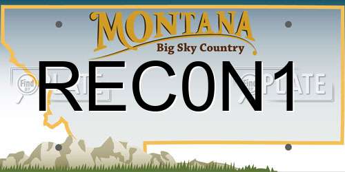 REC0N1 Montana License Plate