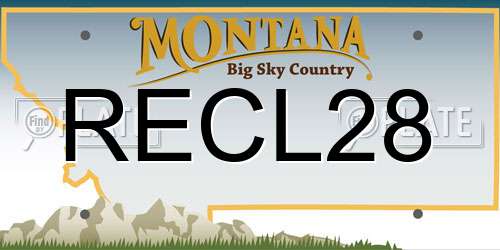 RECL28 Montana License Plate
