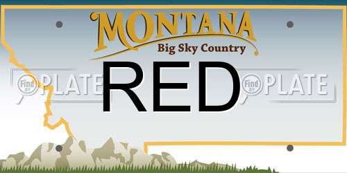 RED Montana License Plate
