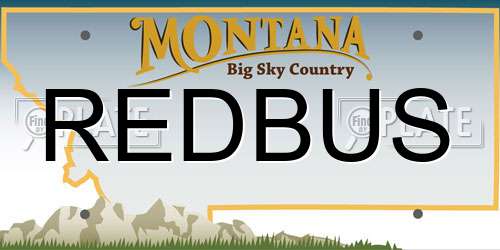 REDBUS Montana License Plate