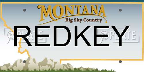 REDKEY Montana License Plate