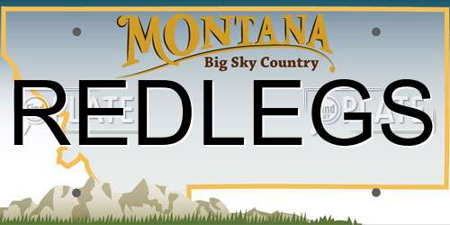 REDLEGS Montana License Plate