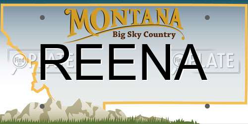 REENA Montana License Plate
