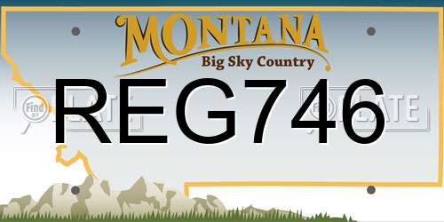 REG746 Montana License Plate