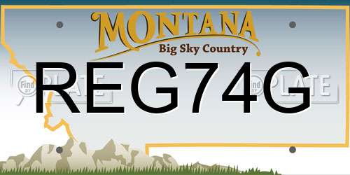 REG74G Montana License Plate