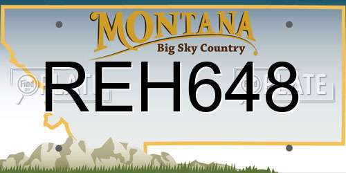 REH648 Montana License Plate